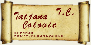 Tatjana Čolović vizit kartica